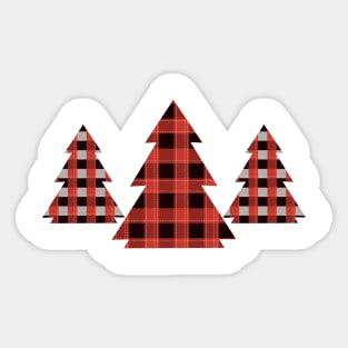 Buffalo Plaid Christmas Tree Design Sticker